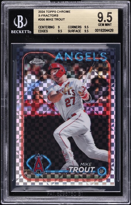 2024 Topps Chrome Strokes Mike Trout #S-1 BGS 9.5 GEM MINT on