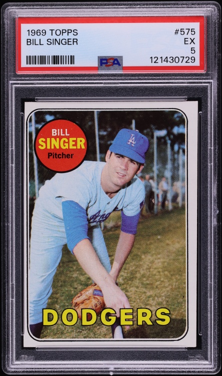 1969 Topps Bill Singer #575 PSA 5 EX
