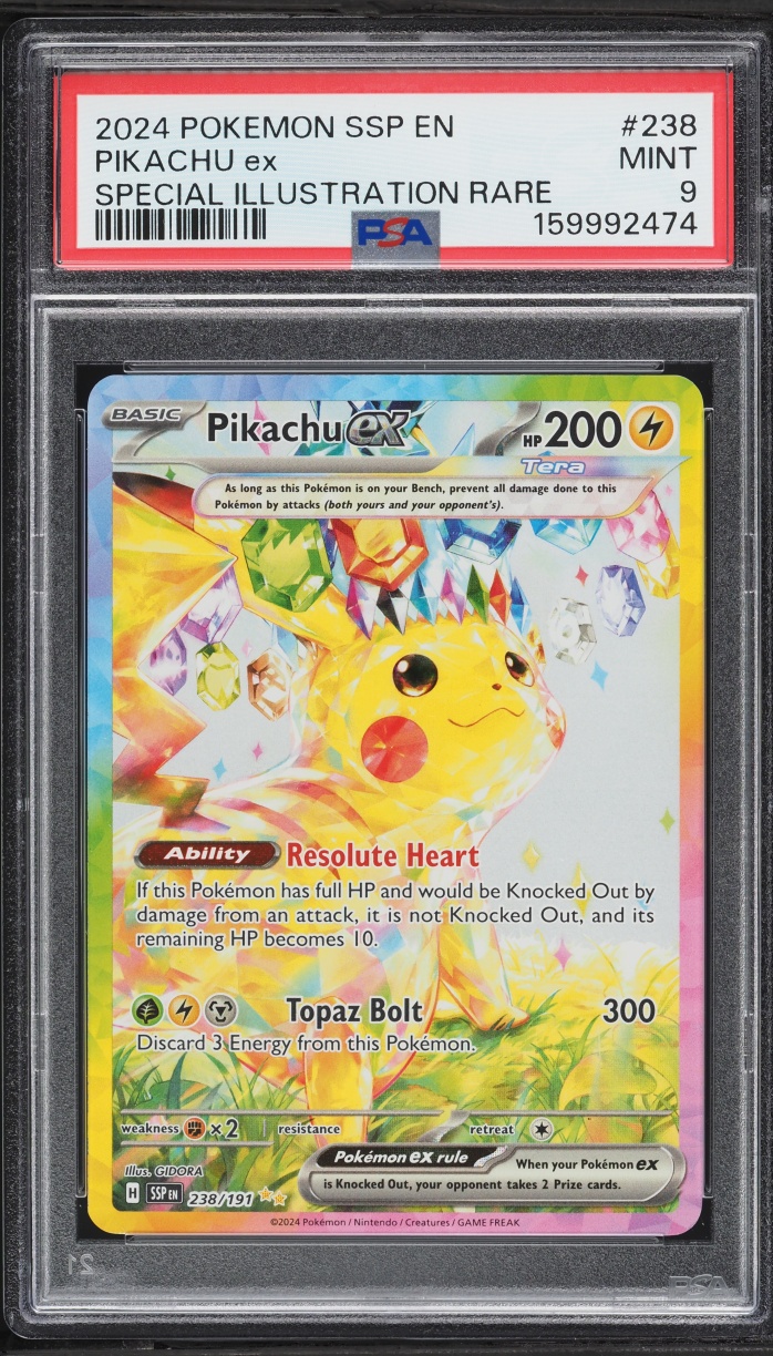 2024 Pokemon Scarlet & Violet Surging Sparks SIR Pikachu ex #238 PSA 9 MINT