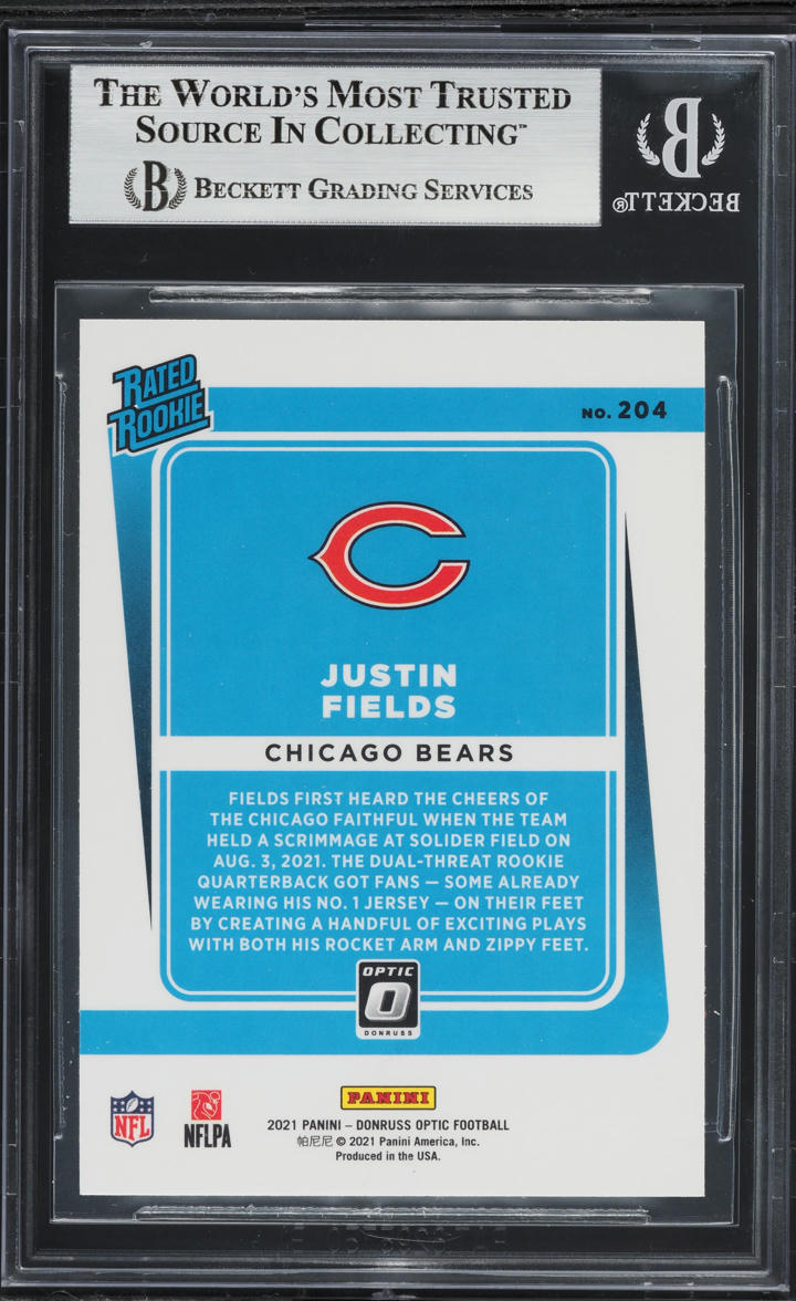 2021 Donruss Optic Justin Fields ROOKIE #204 BGS 9 MINT