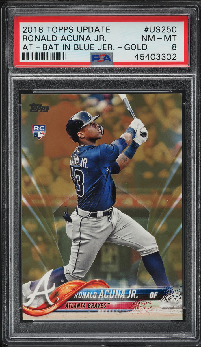 2018 Topps Update Gold Refractor Ronald Acuna Jr. ROOKIE /2018 #US250 PSA 8 NM-MT