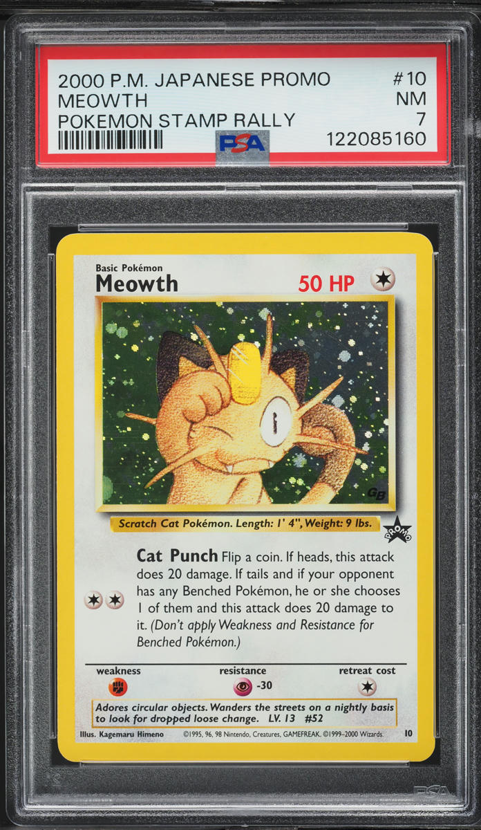 2000 Pokemon Japanese Promo Stamp Rally Meowth #10 PSA 7 NRMT on ...