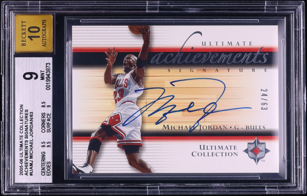 2005 Ultimate Collection Achievements Michael Jordan AUTO /63 #UA-MJ BGS 9 MINT