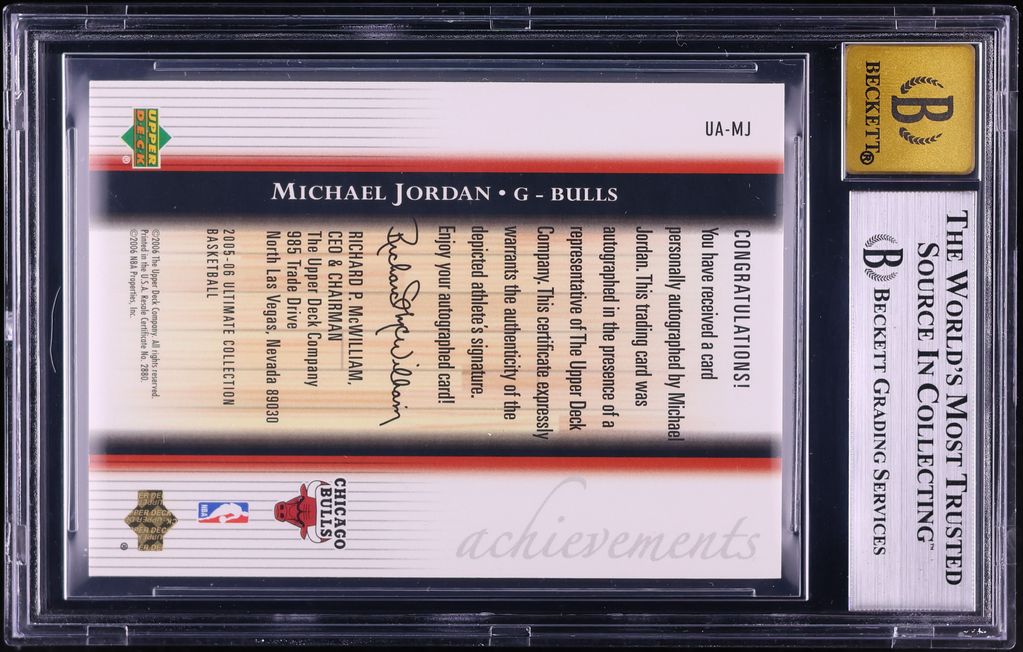 2005 Ultimate Collection Achievements Michael Jordan AUTO /63 #UA-MJ BGS 9 MINT