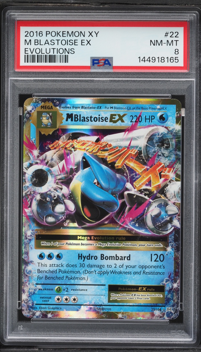 2016 Pokemon XY Evolutions M Blastoise EX #22 PSA 8 NM-MT