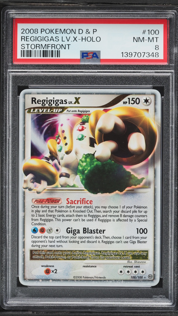 2008 Pokemon Diamond & Pearl Stormfront Holo Regigigas LV.X #100 PSA 8 NM-MT