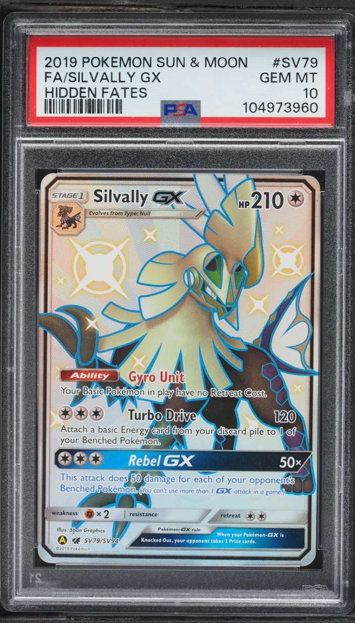 2019 Pokemon Sun & Moon Hidden Fates Full Art Silvally GX #SV79 PSA 10 GEM MINT