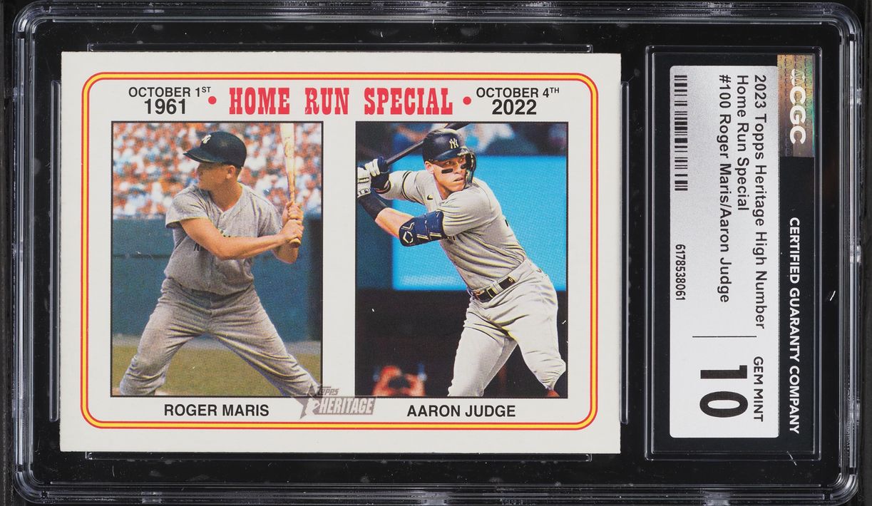 2023 Topps Heritage High Number Home Run Special Roger Maris Aaron Judge #100 CGC 10 GEM MINT