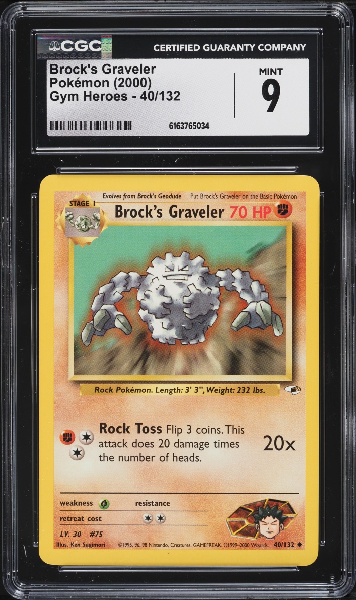 2000 Pokemon Gym Heroes Brock's Graveler #40 CGC 9 MINT
