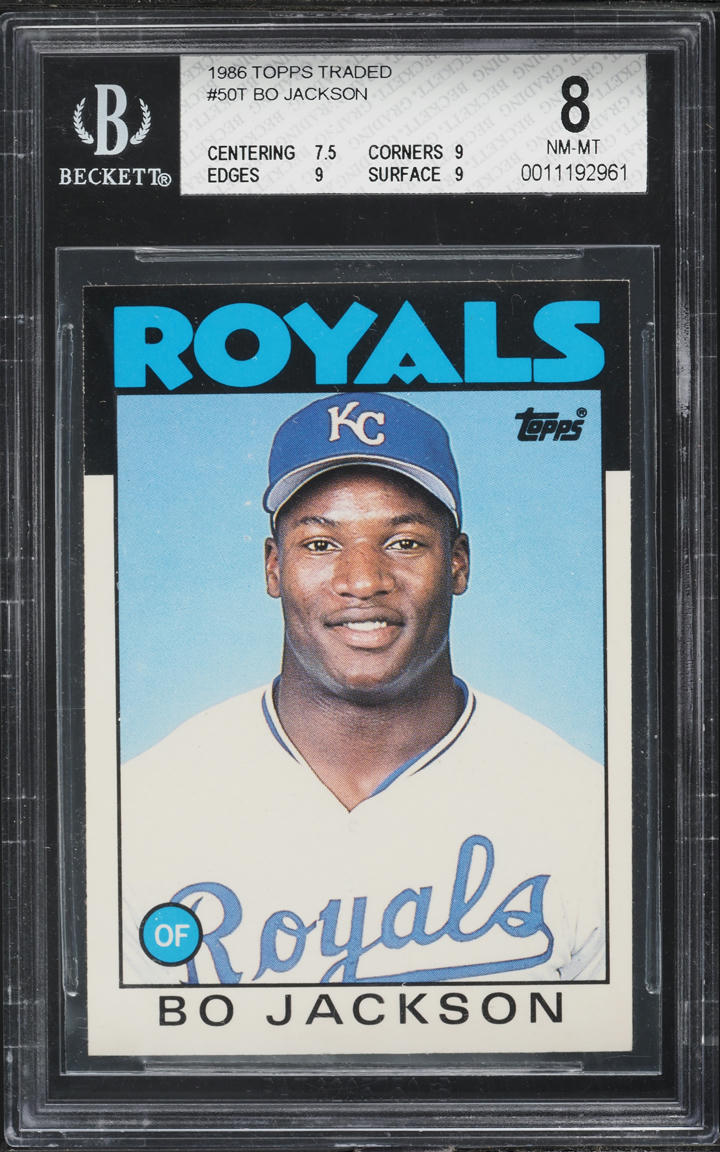 1986 Topps Traded Bo Jackson ROOKIE #50T BAS BGS 8 NM-MT