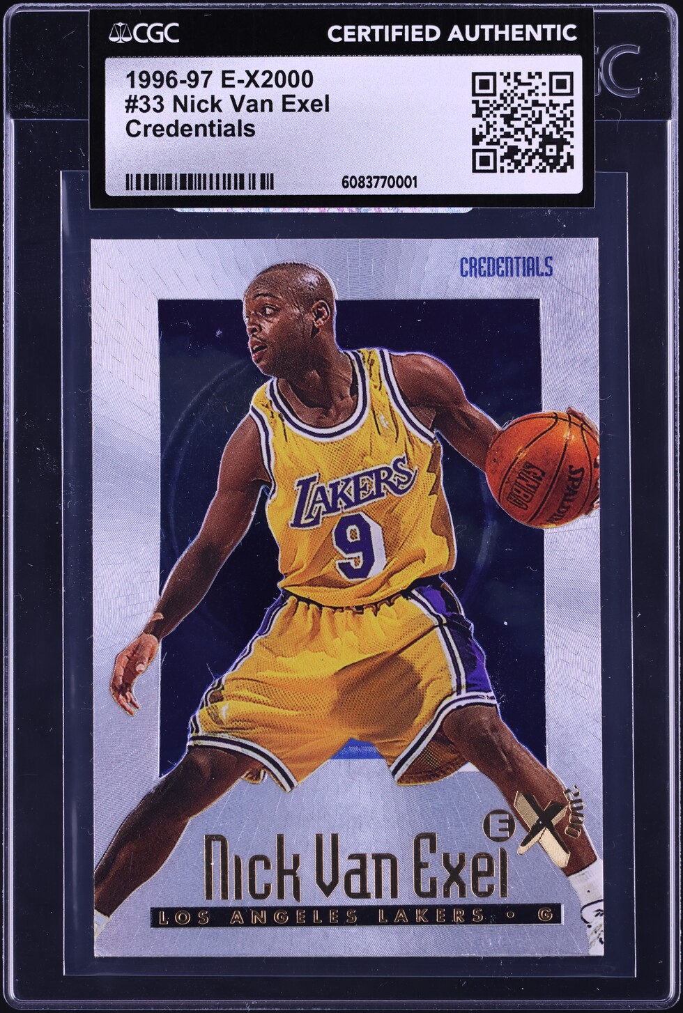 1996 E-X2000 Credentials Nick Van Exel /499 #33 CGC AUTH