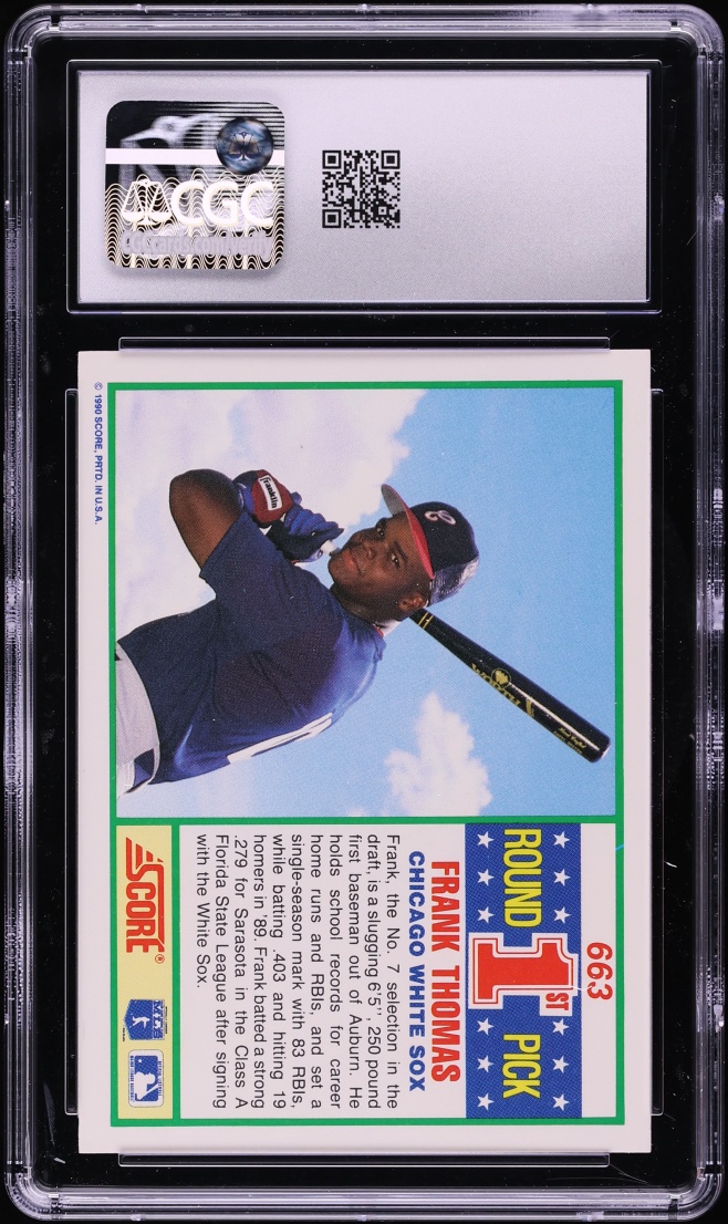 1990 Score Frank Thomas ROOKIE #663 CGC 9 MINT