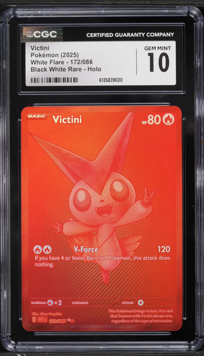 2025 Pokemon Scarlet & Violet White Flare BWR Victini #172 CGC 10 GEM MINT