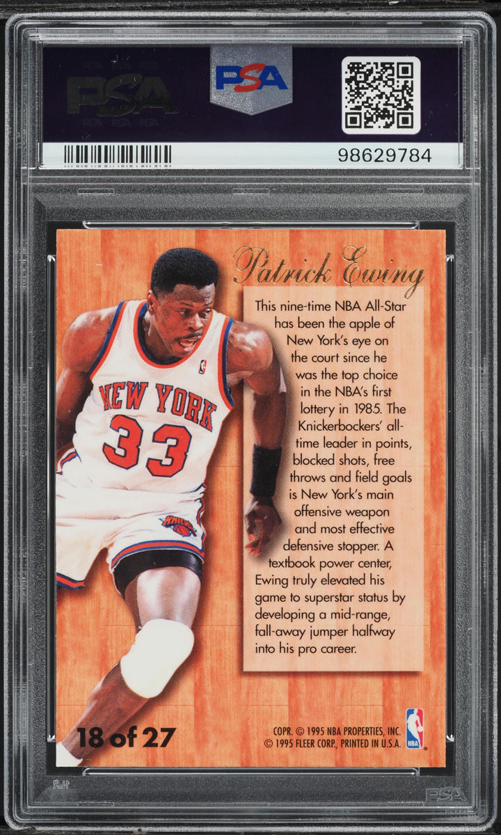 1995 Flair Hardwood Leaders Patrick Ewing #18 PSA 6 EXMT