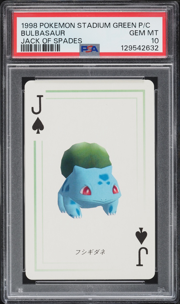 1998 Pokemon Japanese 3D Green Poker Set Bulbasaur PSA 10 GEM MINT
