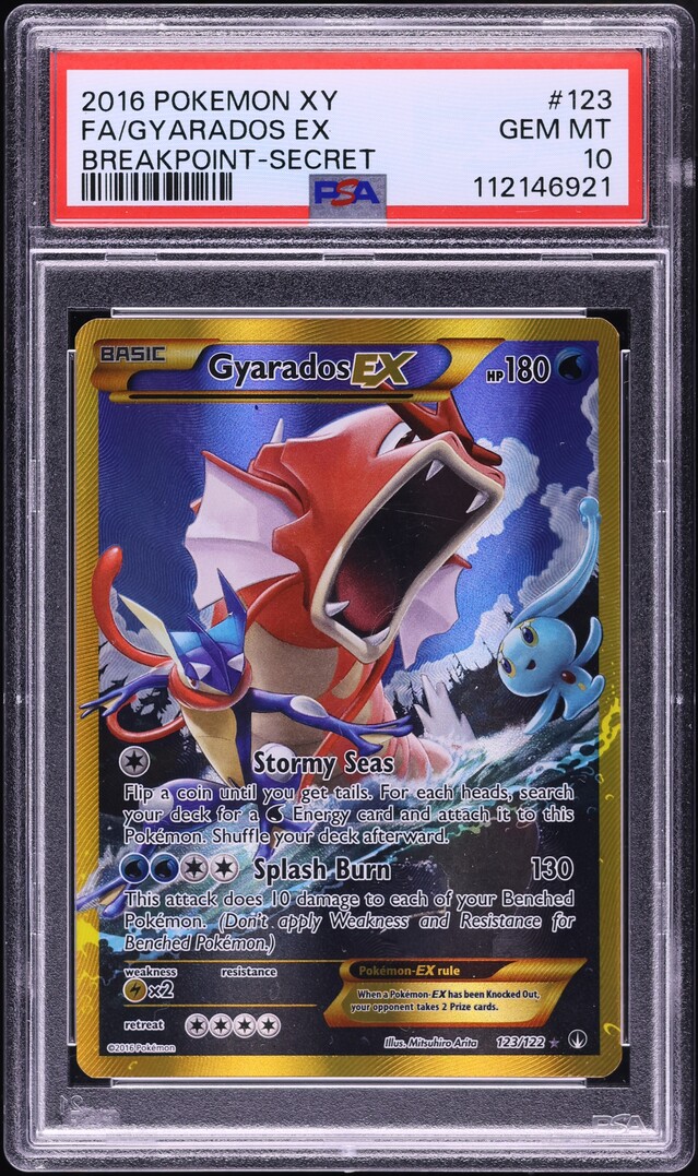 2016 Pokemon XY BREAKpoint Full Art Gyarados EX #123 PSA 10 GEM MINT