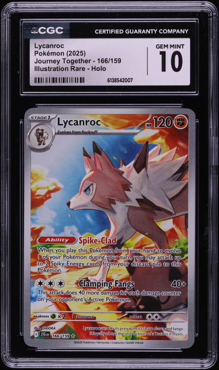 2025 Pokemon Scarlet & Violet Journey Together IR Lycanroc #166 CGC 10 GEM MINT