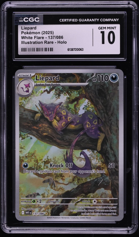 2025 Pokemon Scarlet & Violet White Flare IR Liepard #137 CGC 10 GEM MINT