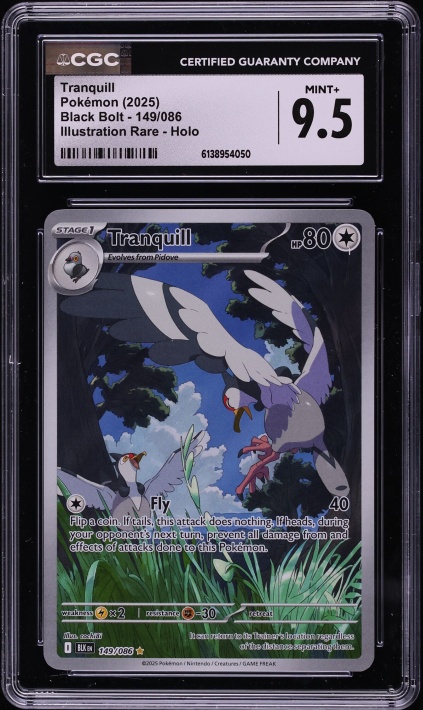 2025 Pokemon Scarlet & Violet Black Bolt IR Tranquill #149 CGC 9.5 MINT+