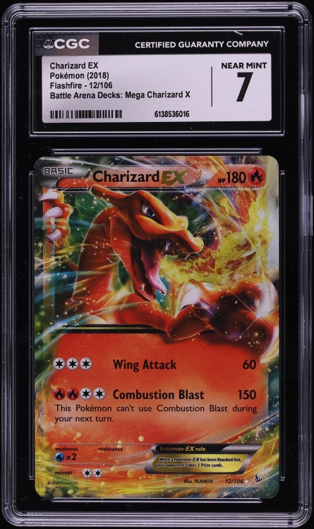 2018 Pokemon XY Flashfire Battle Arena Decks Mega Charizard X Charizard EX #12 CGC 7 NRMT