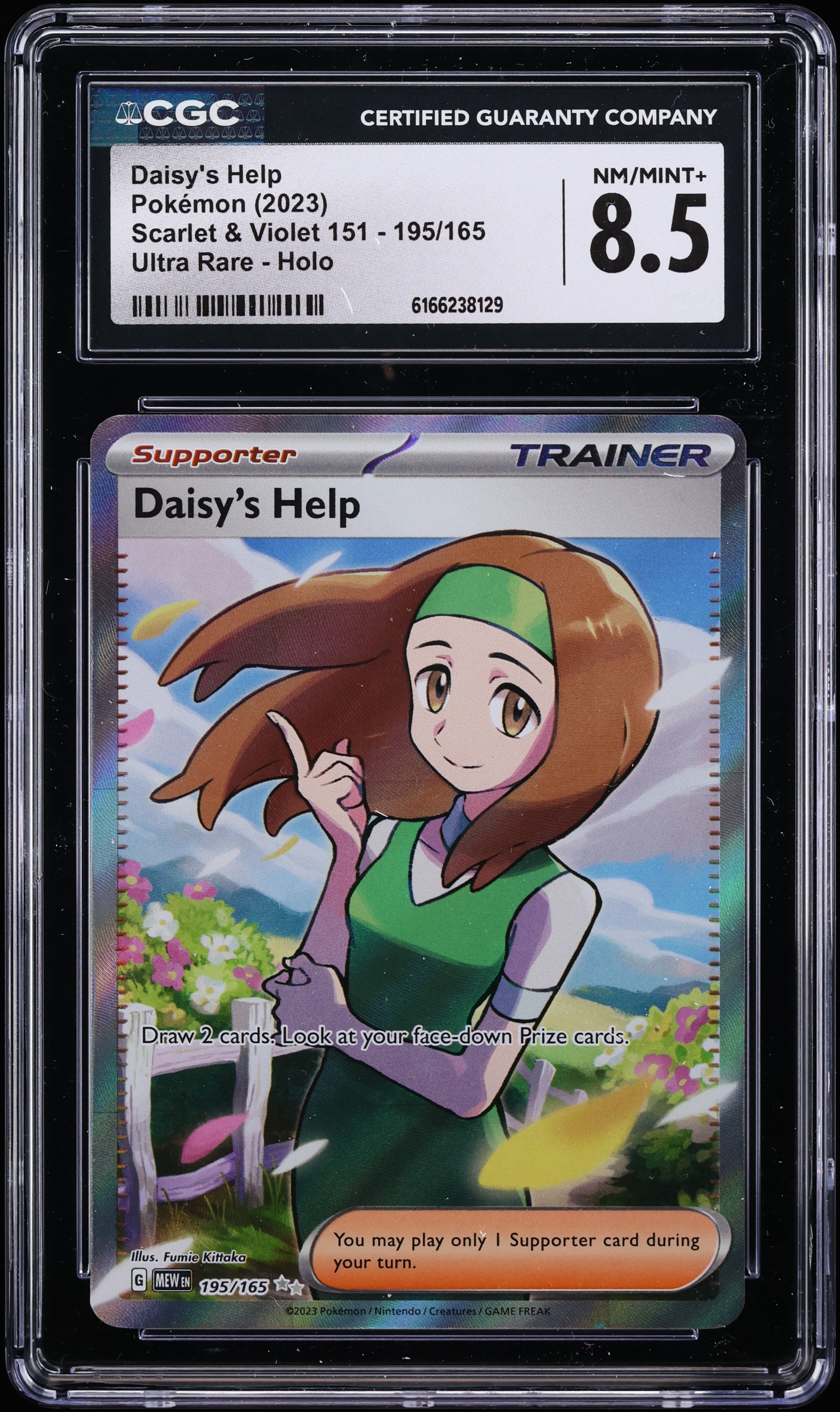 2023 Pokemon Scarlet & Violet 151 Full Art Daisy's Help #195 CGC 8.5 NM-MT+