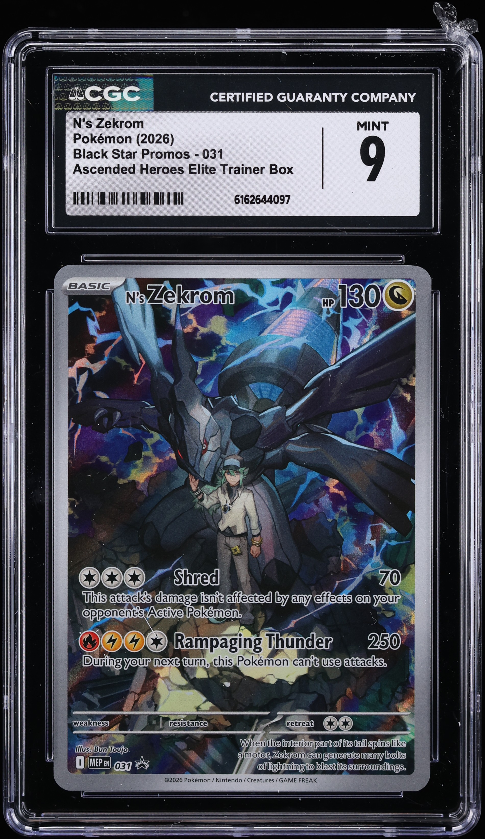 2026 Pokemon Mega Evolution Promo Ascended Heroes ETB Full Art N's Zekrom #31 CGC 9 MINT