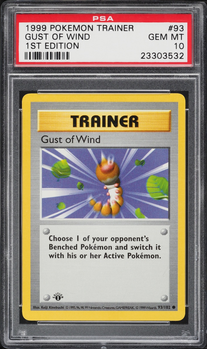 1999 Pokemon Base Set Shadowless 1st Edition Gust Of Wind #93 PSA 10 GEM MINT