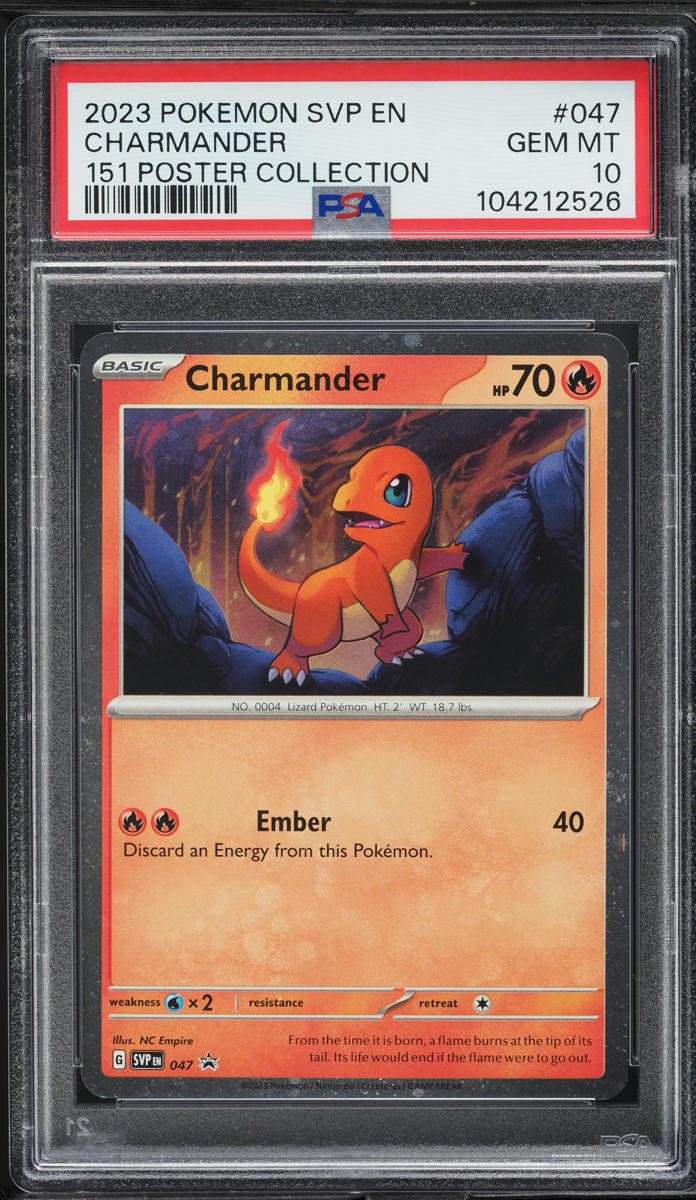 2023 Pokemon SV 151 Black Star Promo Poster Collection Charmander #47 PSA 10 GEM - Main Image