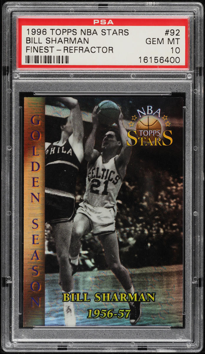 1996 Topps NBA Stars Finest Refractor Bill Sharman #92 PSA 10 GEM MINT