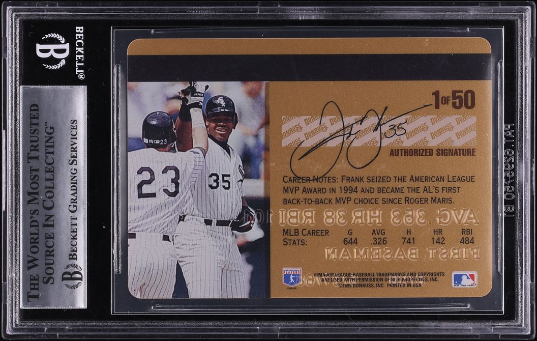 1995 Studio Gold Series Frank Thomas AUTO #1 BGS 9 MINT