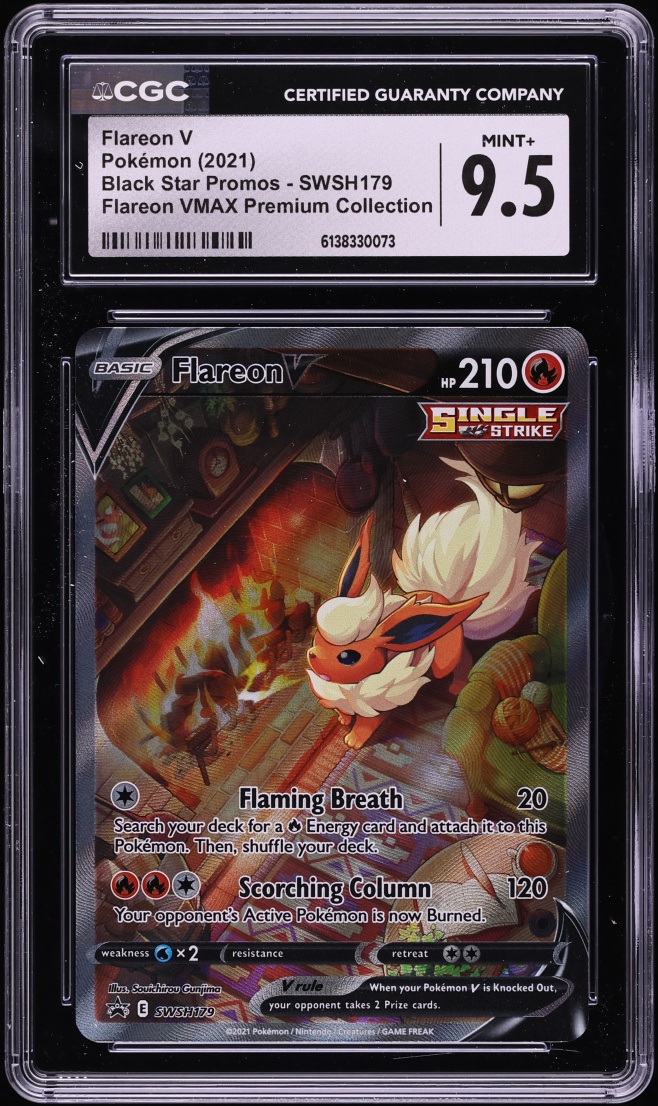 2021 Pokemon SWSH Promo VMAX Premium Collection Alt Art Flareon V #SWSH179 CGC 9.5 MINT+