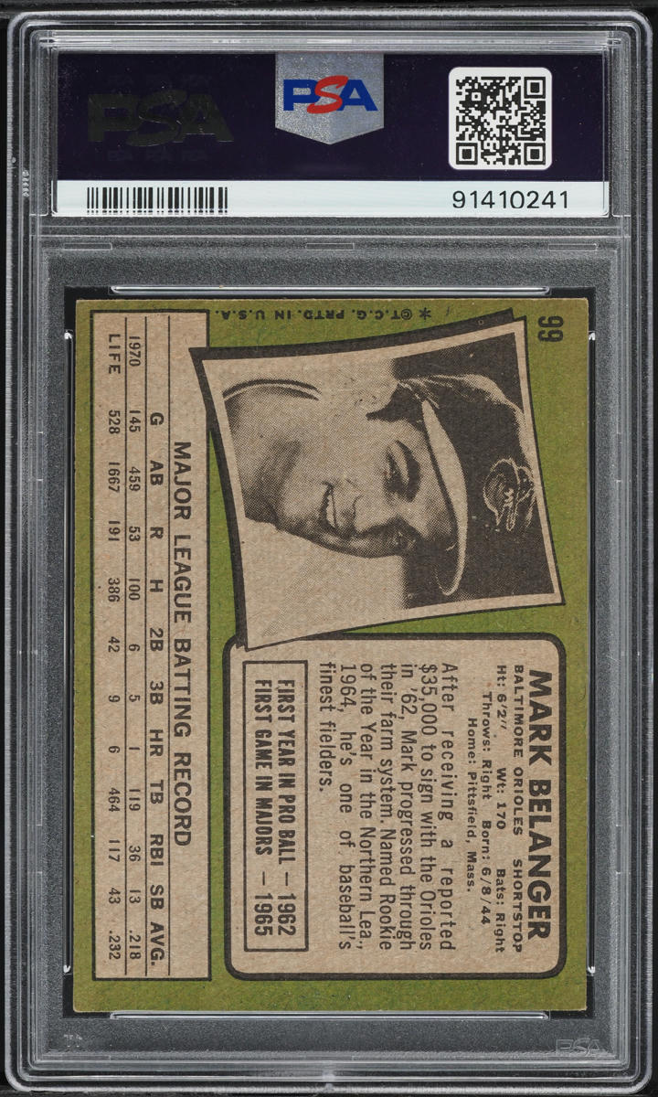 1971 Topps Mark Belanger #99 PSA 4 VGEX