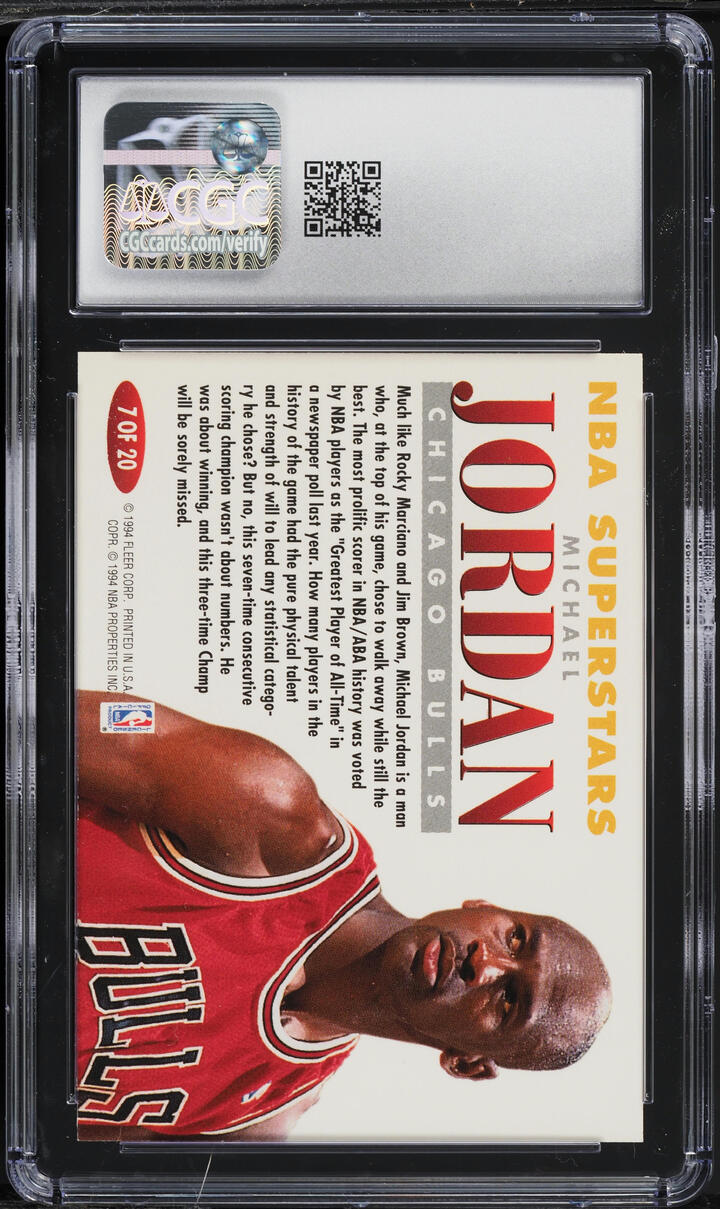 1993 Fleer NBA Superstars Michael Jordan #7 CGC 7.5 NRMT+