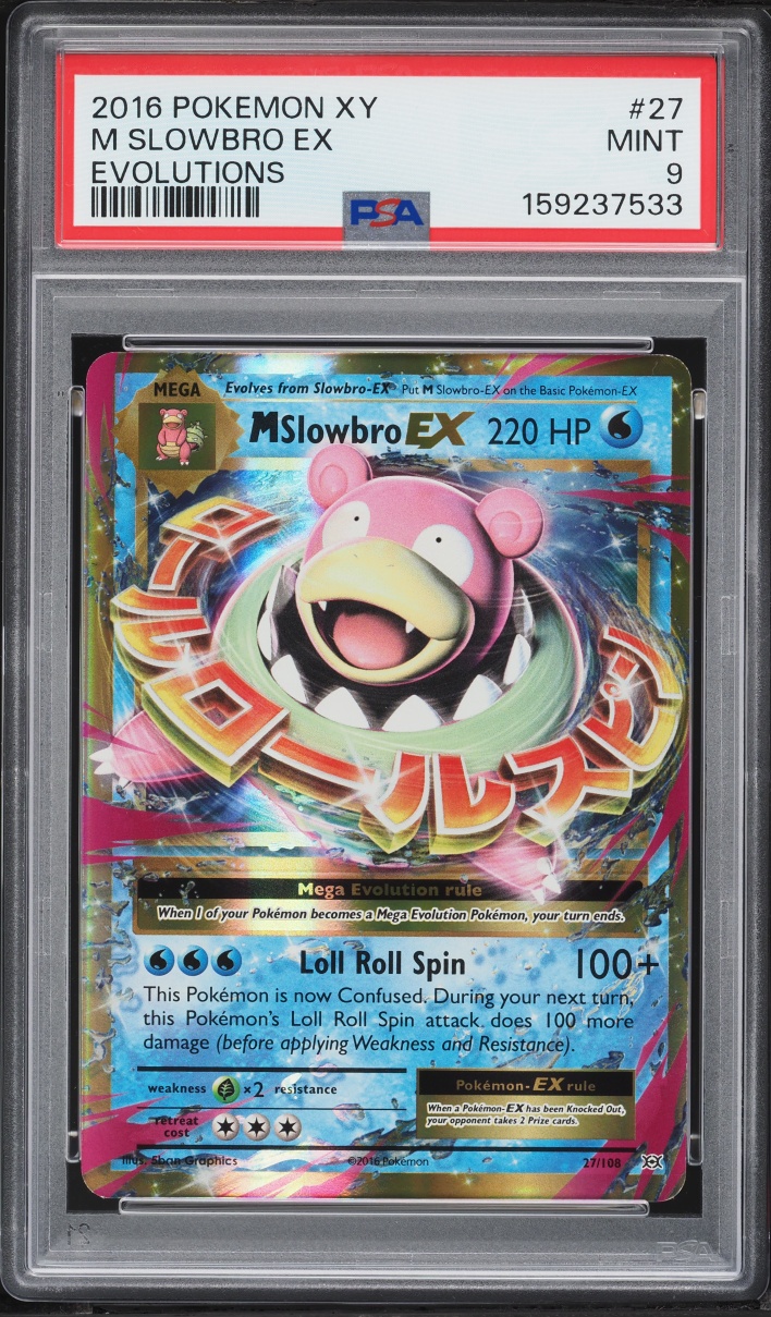 2016 Pokemon XY Evolutions Holo M Slowbro EX #27 PSA 9 MINT
