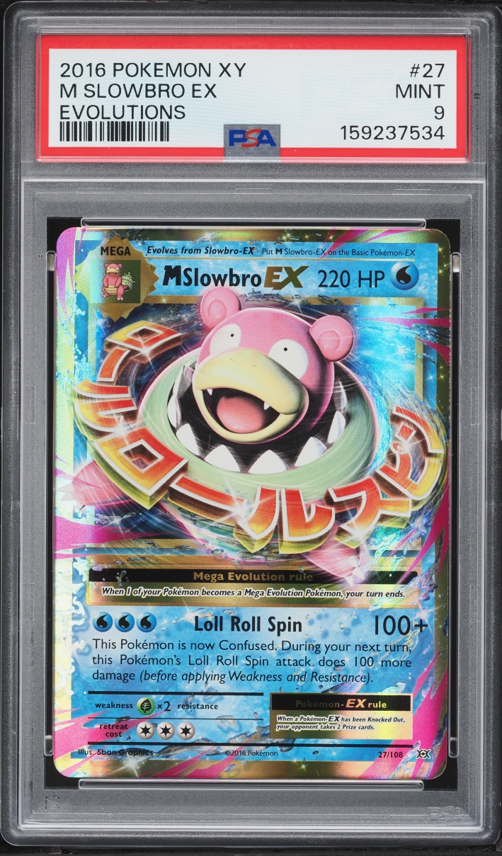 2016 Pokemon XY Evolutions Holo M Slowbro EX #27 PSA 9 MINT