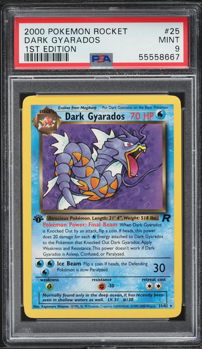 2000 Pokemon Team Rocket 1st Edition Dark Gyarados #25 PSA 9 MINT