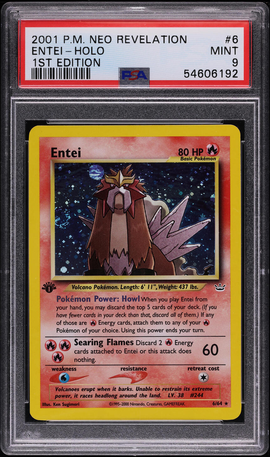 2001 Pokemon Neo Revelation 1st Edition Holo Entei #6 PSA 9 MINT