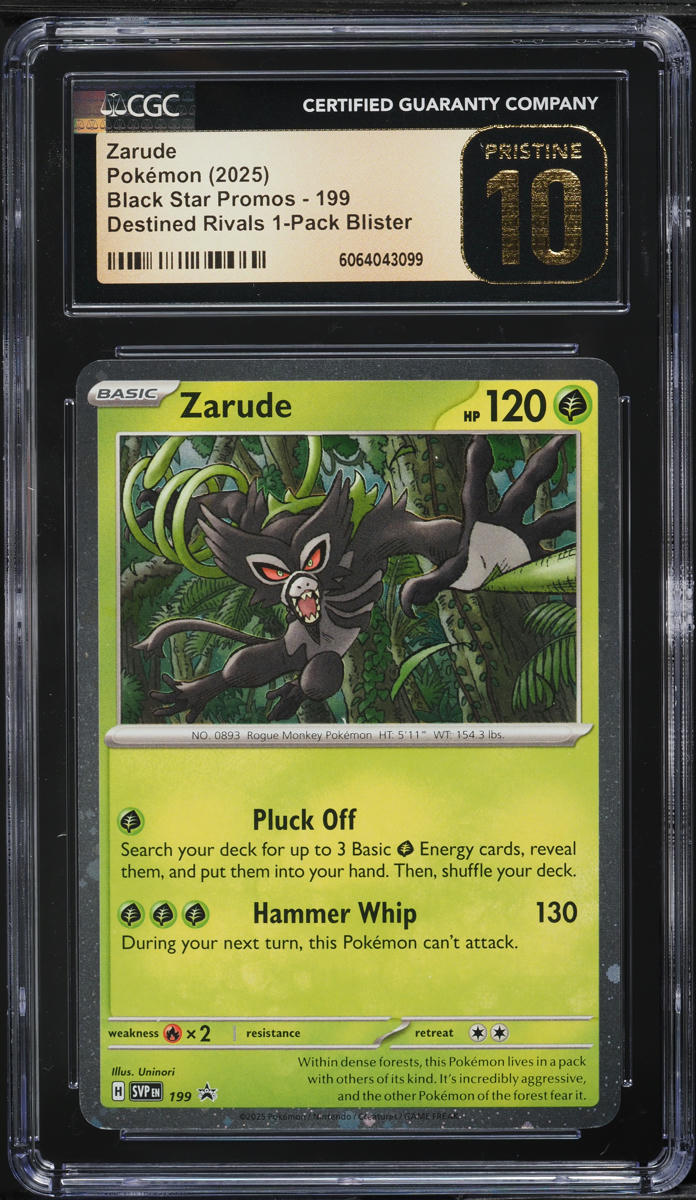 2025 Pokemon SV Black Star Promo Destined Rivals Zarude #199 CGC 10 PRISTINE