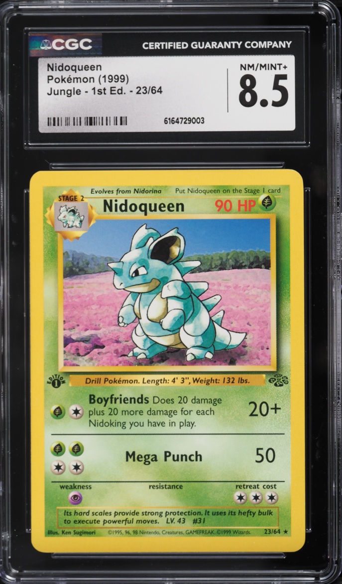 1999 Pokemon Jungle 1st Edition Nidoqueen #23 CGC 8.5 NM-MT+
