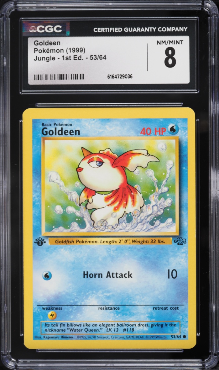 1999 Pokemon Jungle 1st Edition Goldeen #53 CGC 8 NM-MT