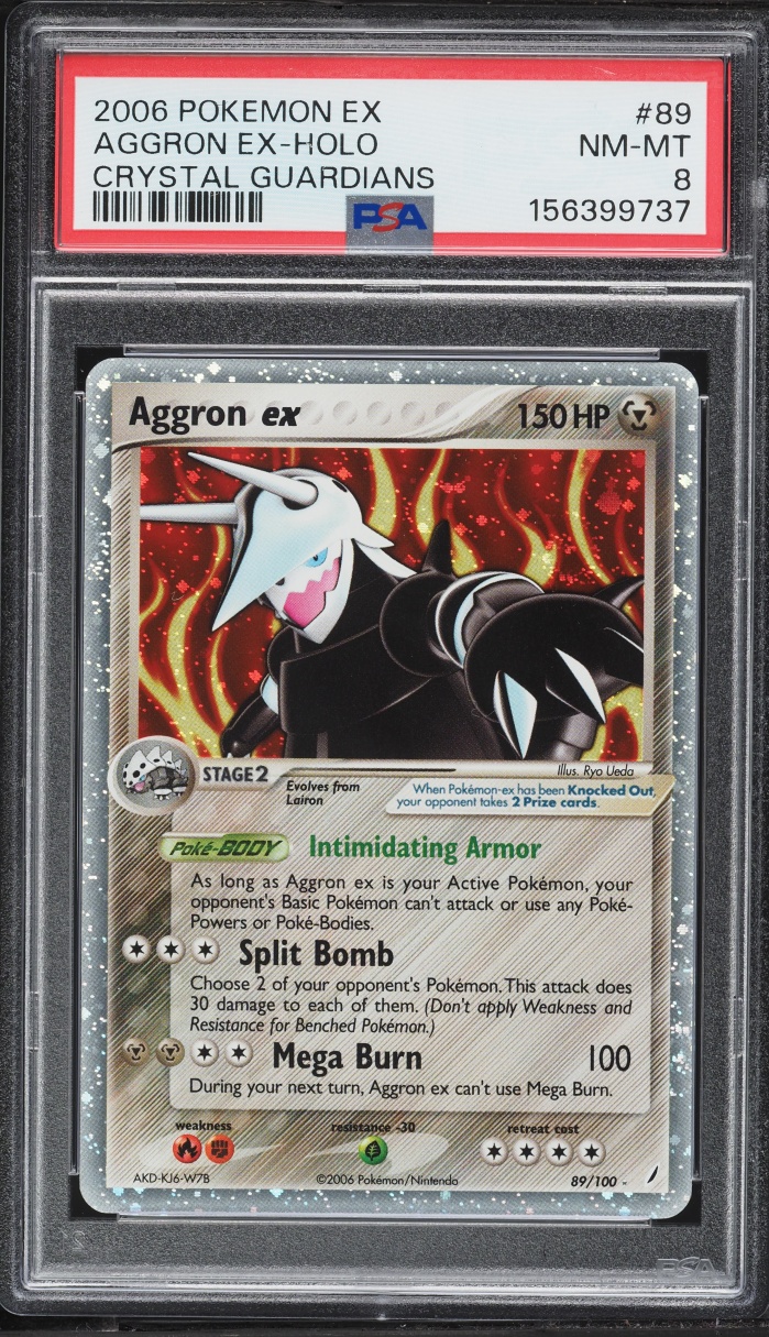 2006 Pokemon EX Crystal Guardians Holo Aggron ex #89 PSA 8 NM-MT