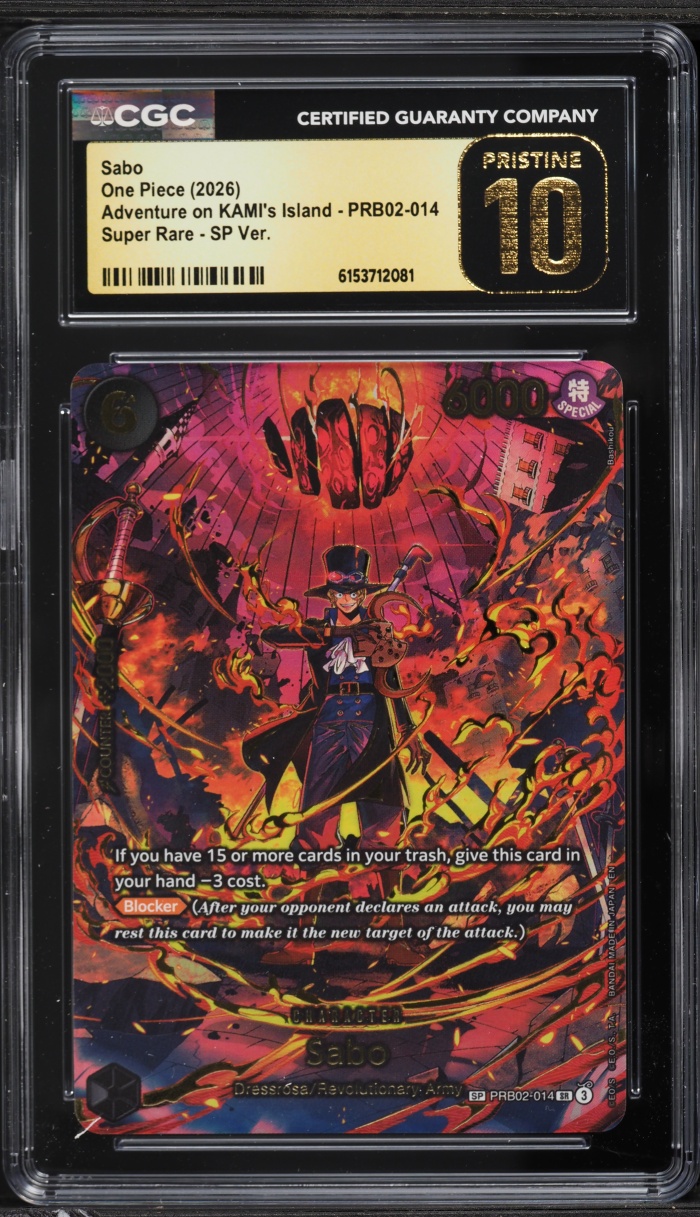 2026 One Piece Adventure On Kami's Island SP SR Sabo #PRB02-014 CGC 10 PRISTINE