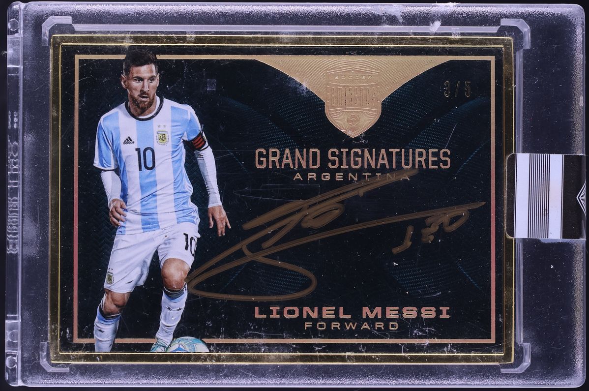 2018 Panini Eminence Grand Signatures Gold Lionel Messi AUTO /5 #GS-LM