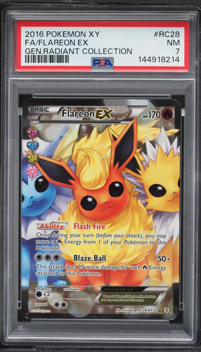 2016 Pokemon XY Generations Radiant Collection Full Art Flareon EX #RC28 PSA 7 NRMT