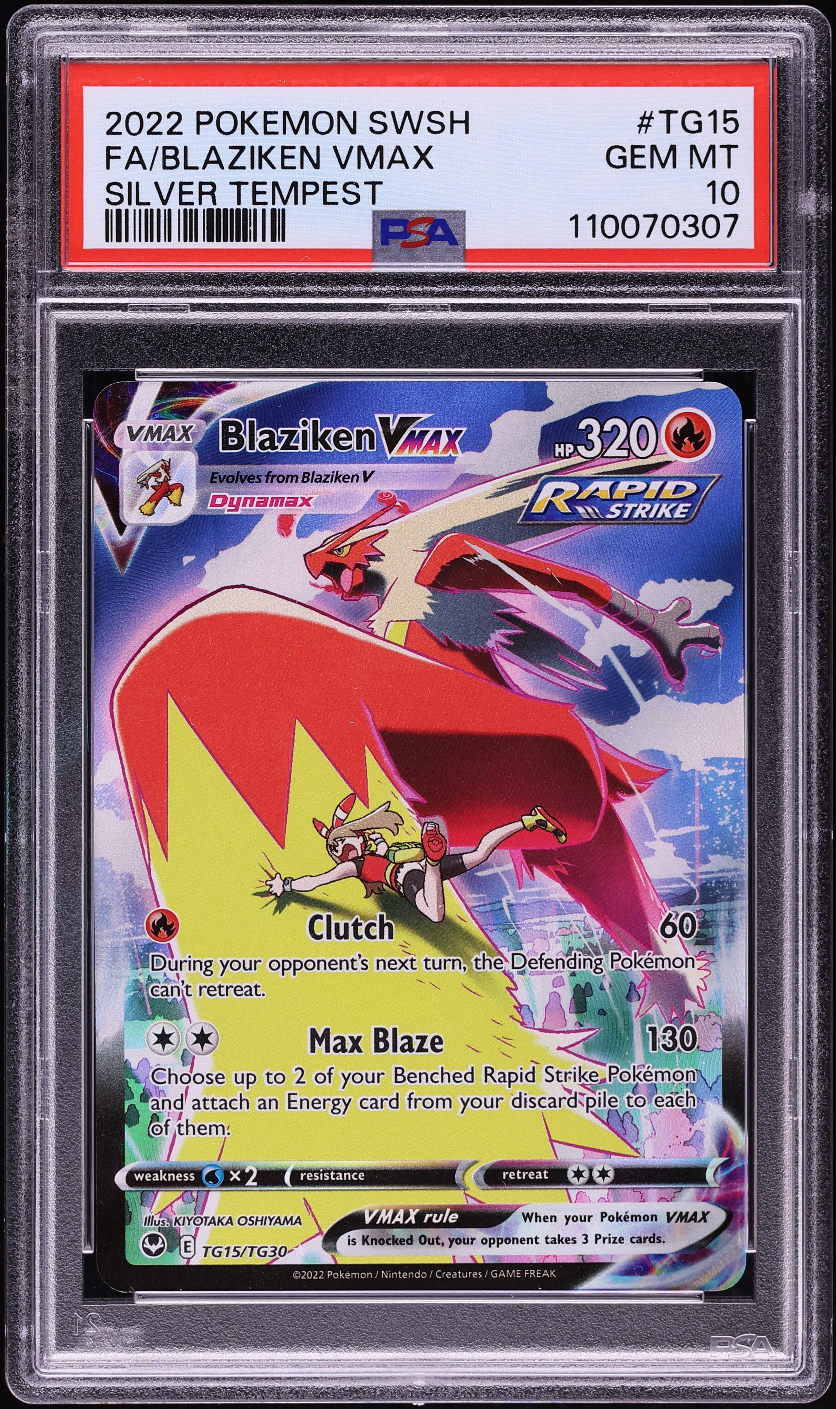 2022 Pokemon Sword & Shield Silver Tempest CHR Blaziken VMAX #TG15 PSA 10 GEM MINT