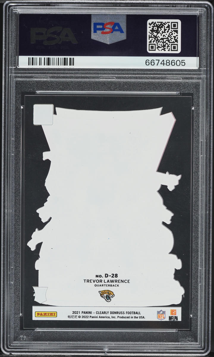 2021 Panini Clearly Donruss Downtown Trevor Lawrence ROOKIE #D28 PSA 10 GEM MINT
