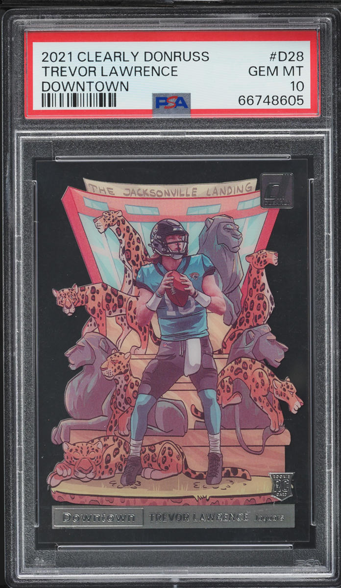 2021 Panini Clearly Donruss Downtown Trevor Lawrence ROOKIE #D28 PSA 10 GEM MINT