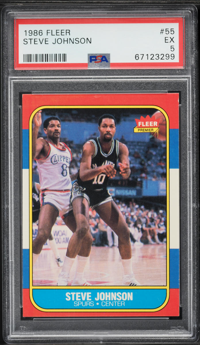 1986 Fleer Basketball Steve Johnson #55 PSA 5 EX