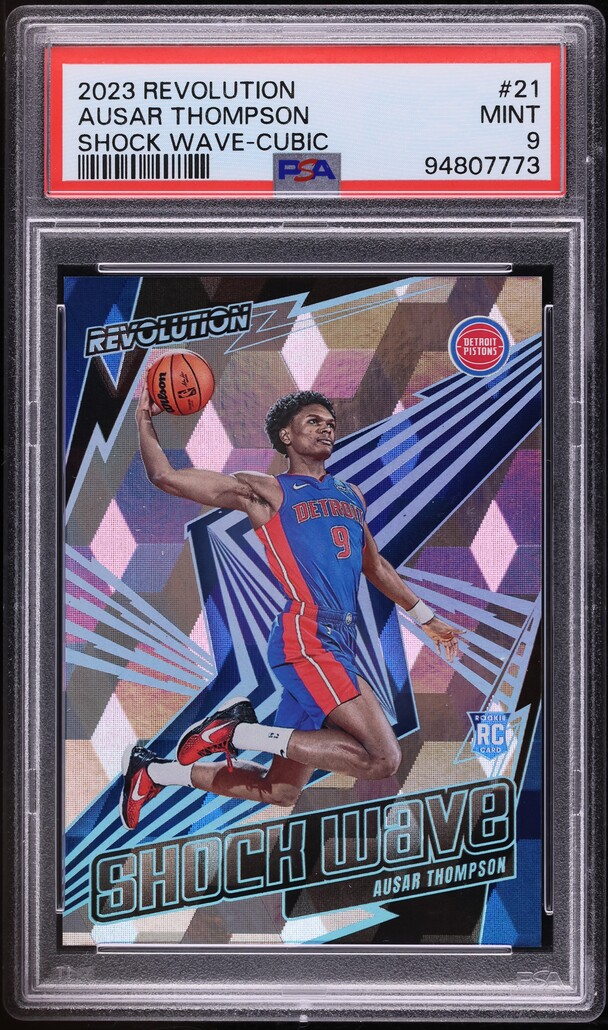 2023 Panini Revolution Shock Wave Cubic Ausar Thompson SHOCK WAVE-CUBIC #21 PSA 9 MINT