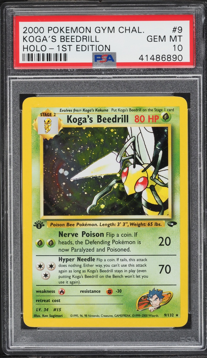 2000 Pokemon Gym Challenge 1st Edition Holo Koga's Beedrill #9 PSA 10 GEM MINT
